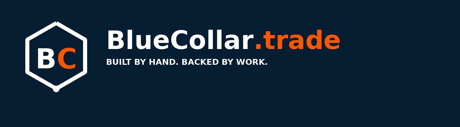 BlueCollar.trade — Built by hand. Backed by work.